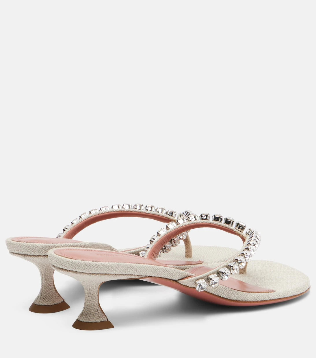 Amina Muaddi - Gigi embellished canvas thong sandals
