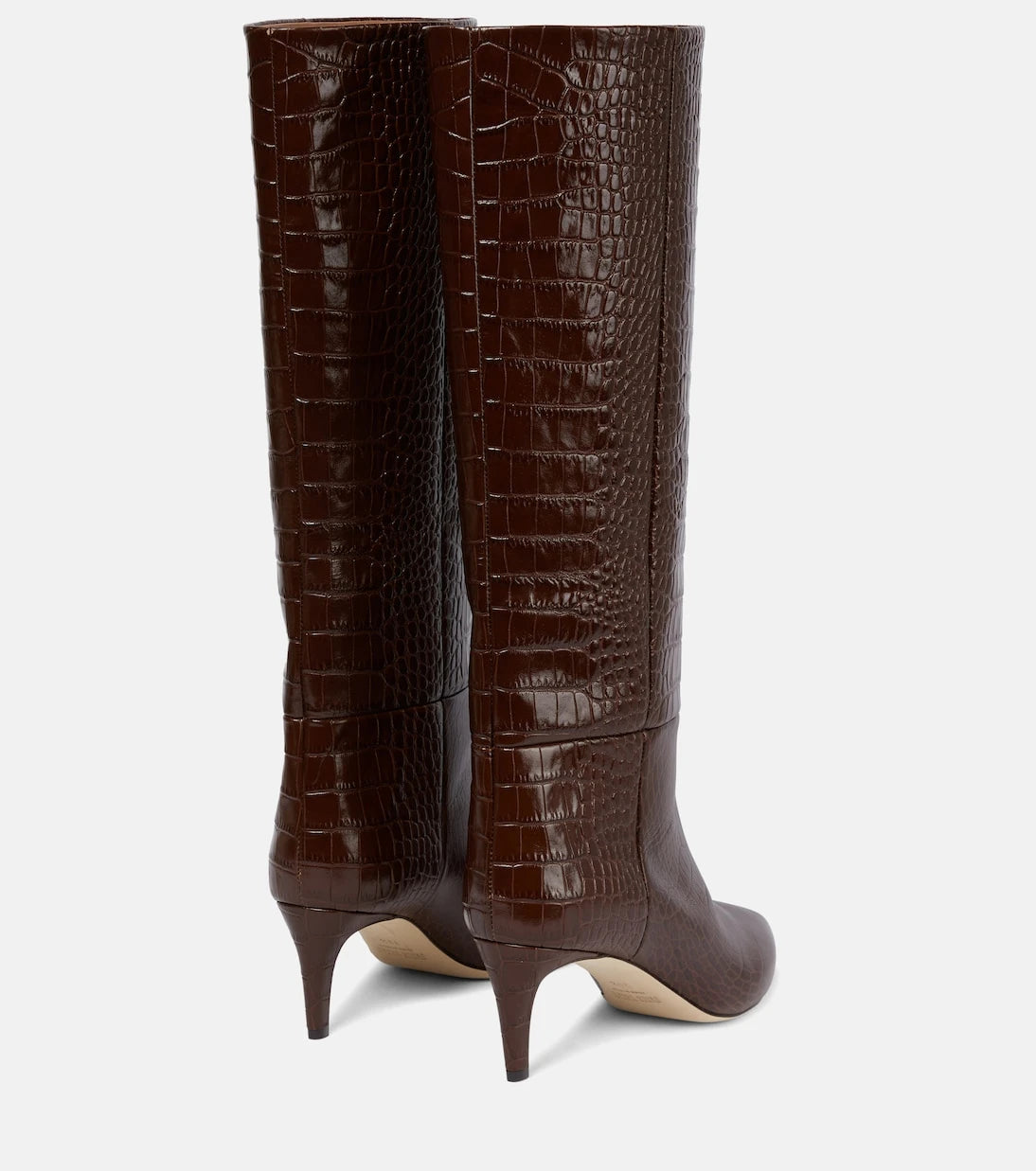 Paris Texas - Croc-effect leather knee-high boots