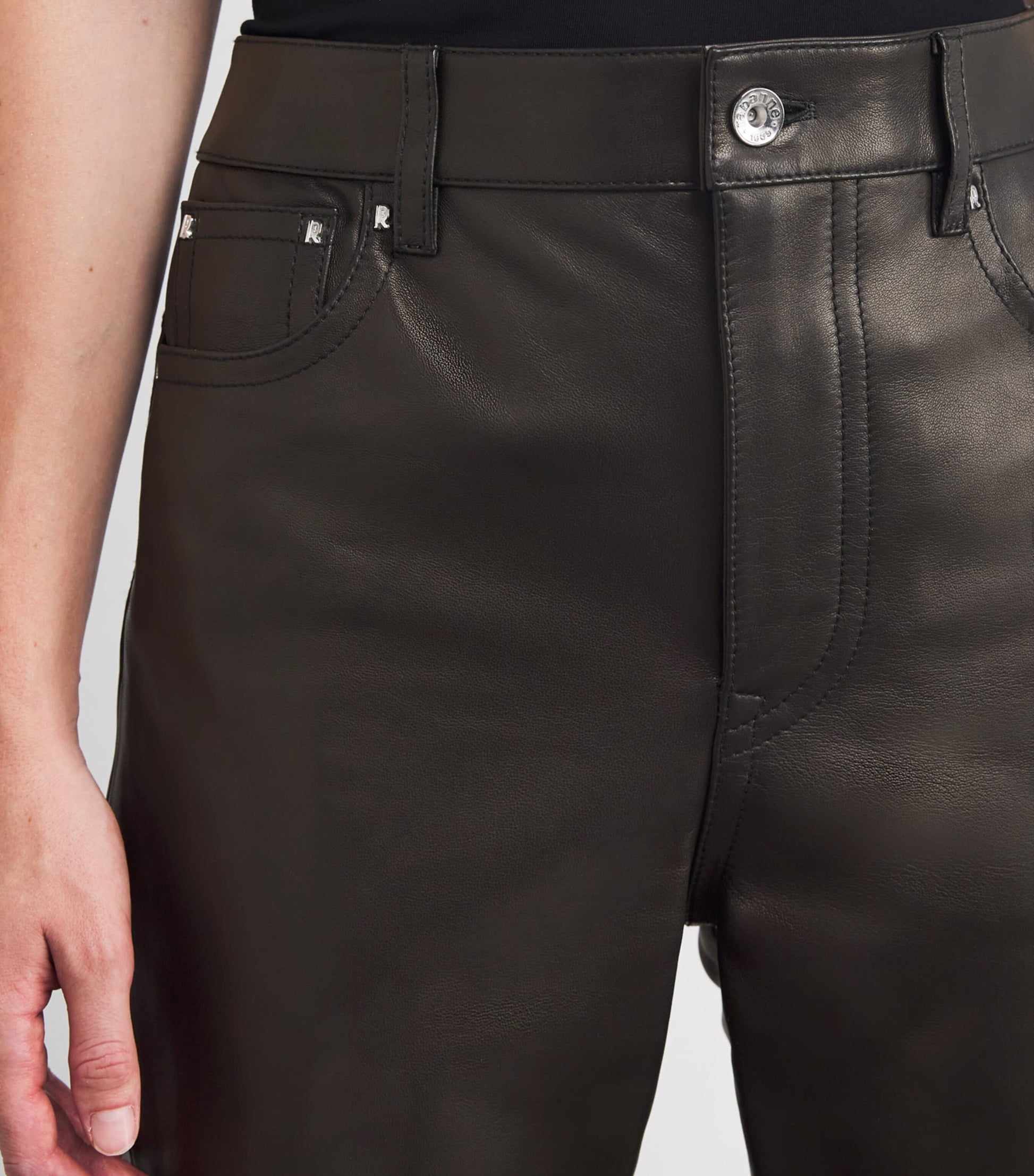 Paco Rabanne Black Leather Trousers