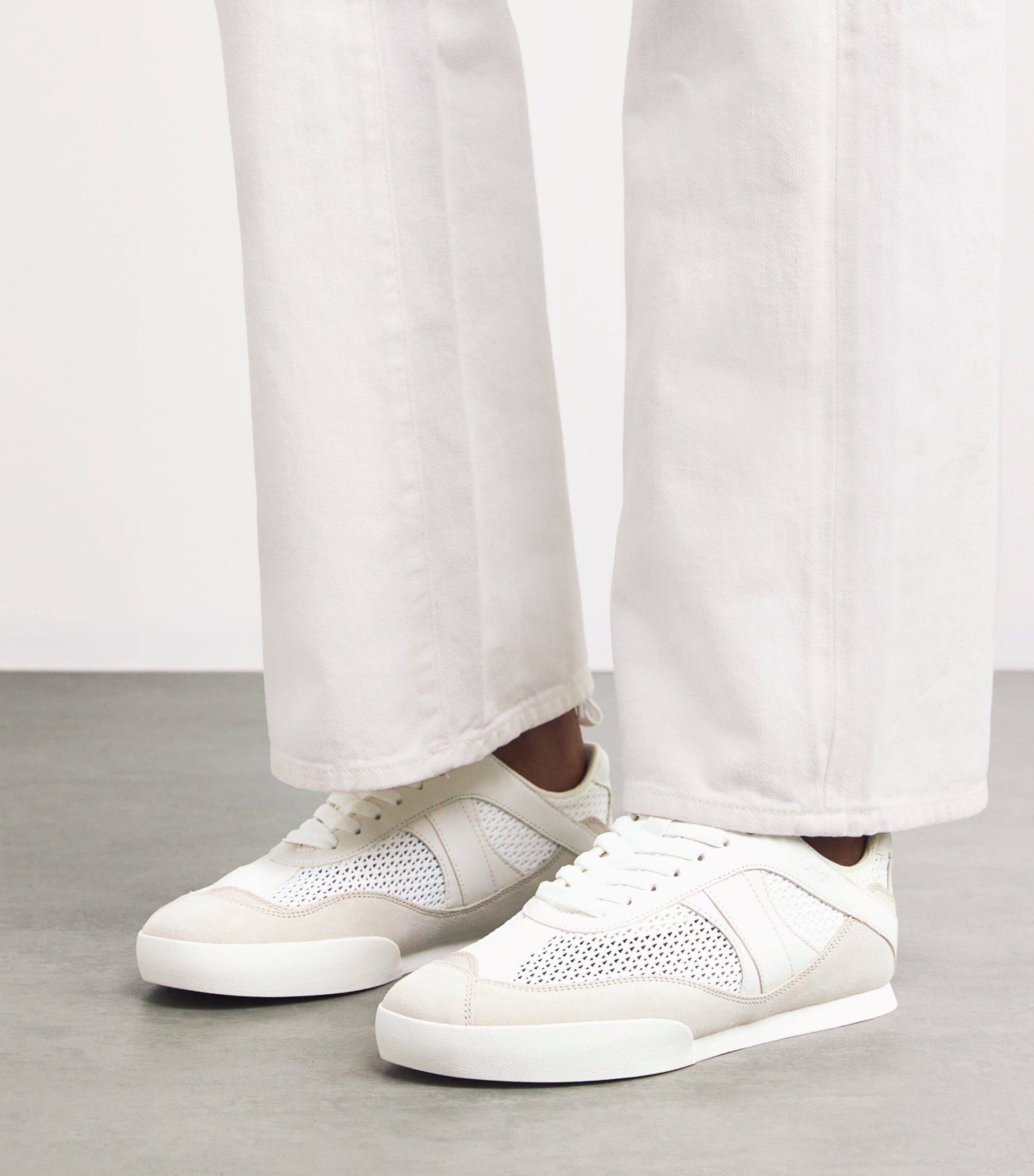 White Leather Kick Sneakers