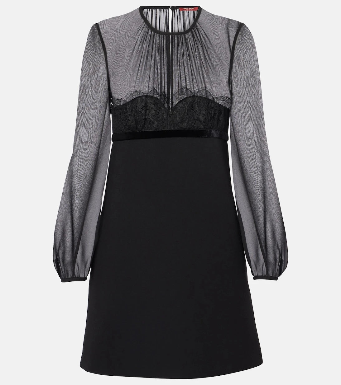 Max Mara - Jader sablé and silk georgette minidress