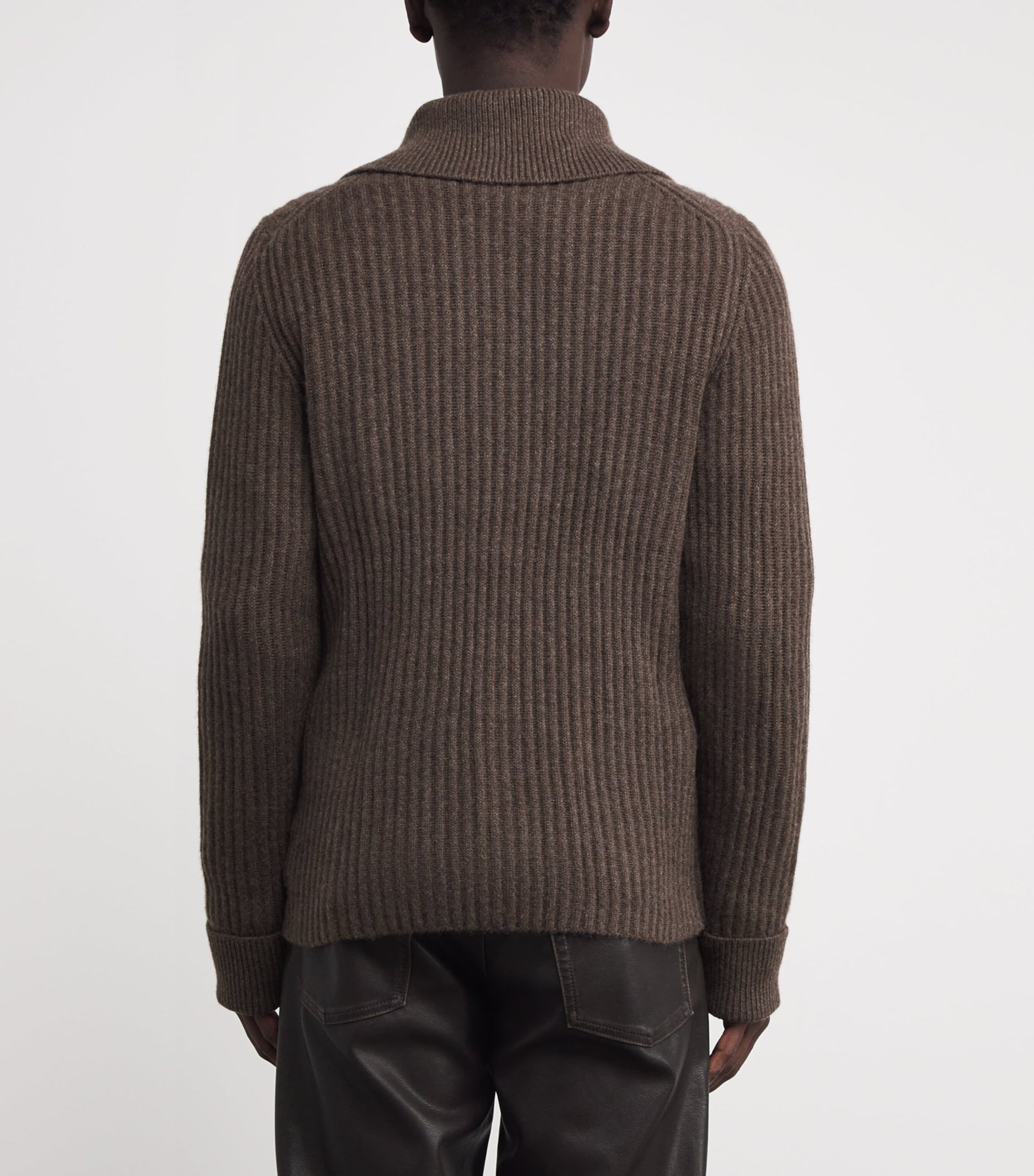 Brown Cashmere Geoff Zip-Up Jacket