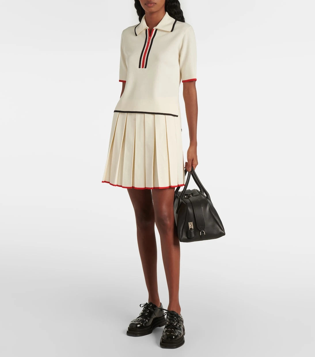 Thom Browne - Pleated wool-blend miniskirt