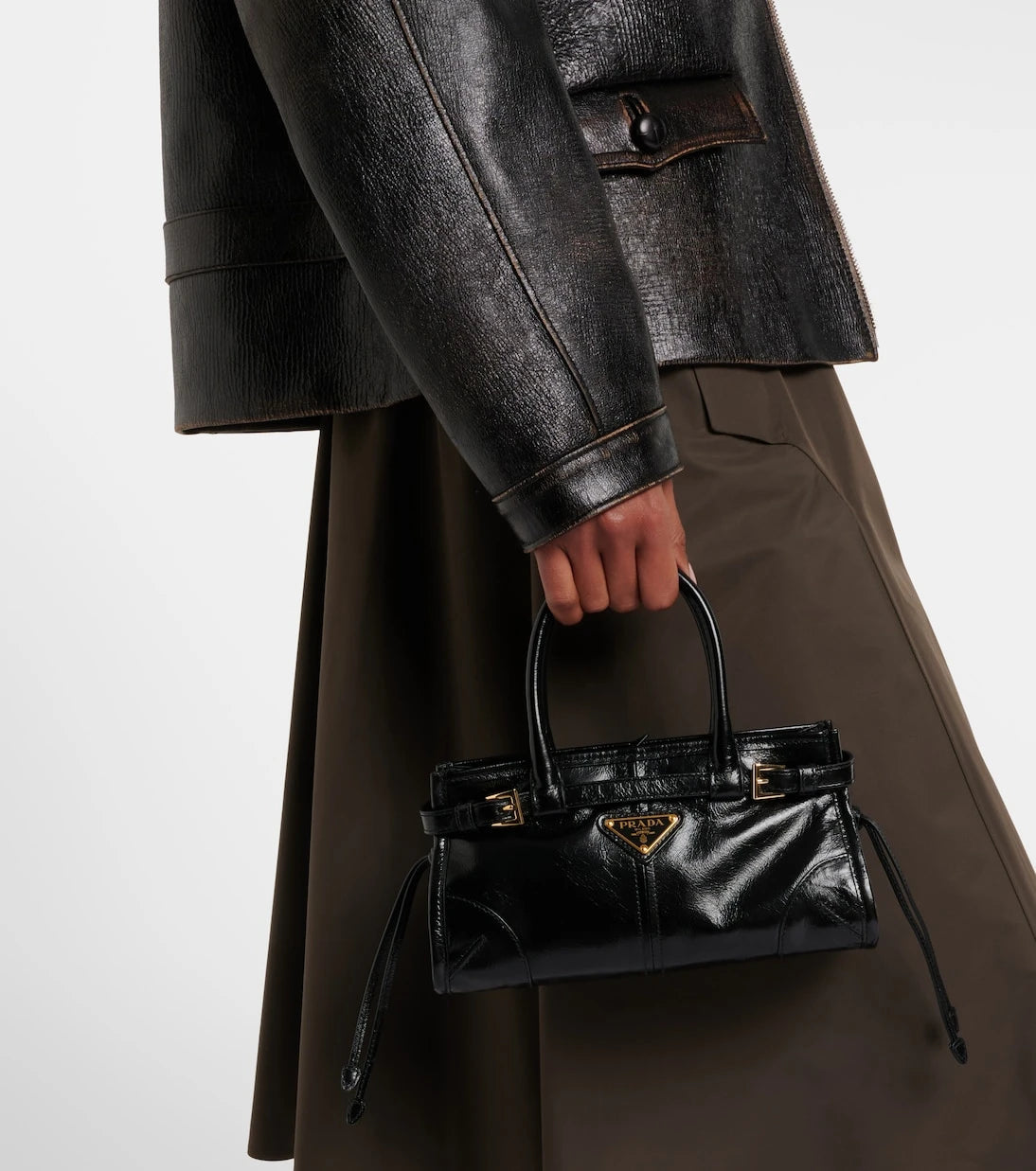 Prada - Prada Bonnie Mini leather top-handle bag