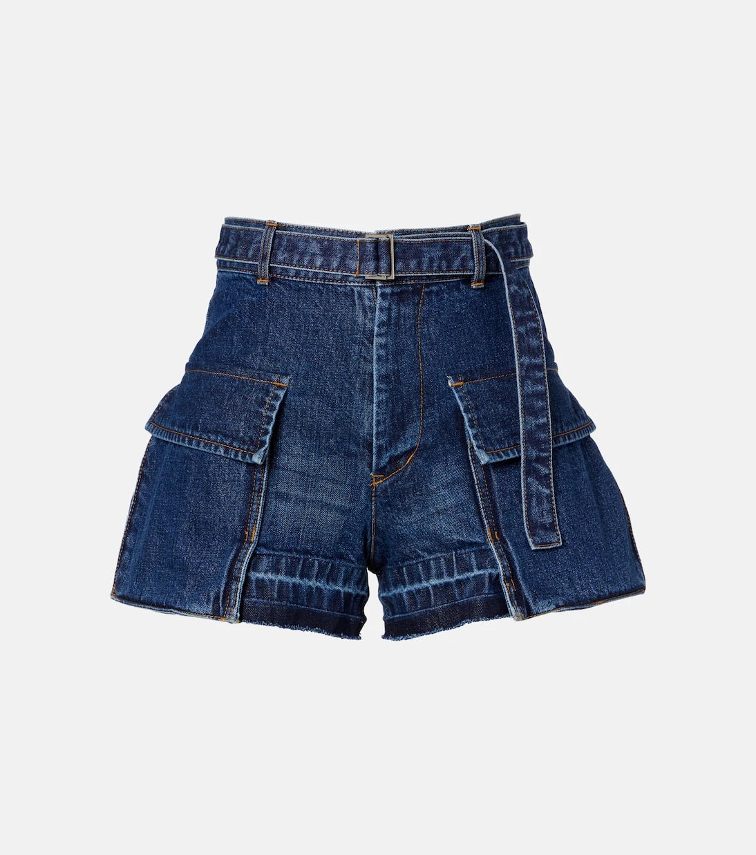 Sacai - Belted denim shorts