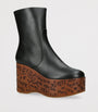 Chloé Black Leather Maxime Wedge Ankle Boots 80