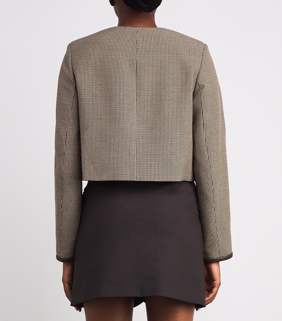 Multi Houndstooth Cropped Jacket