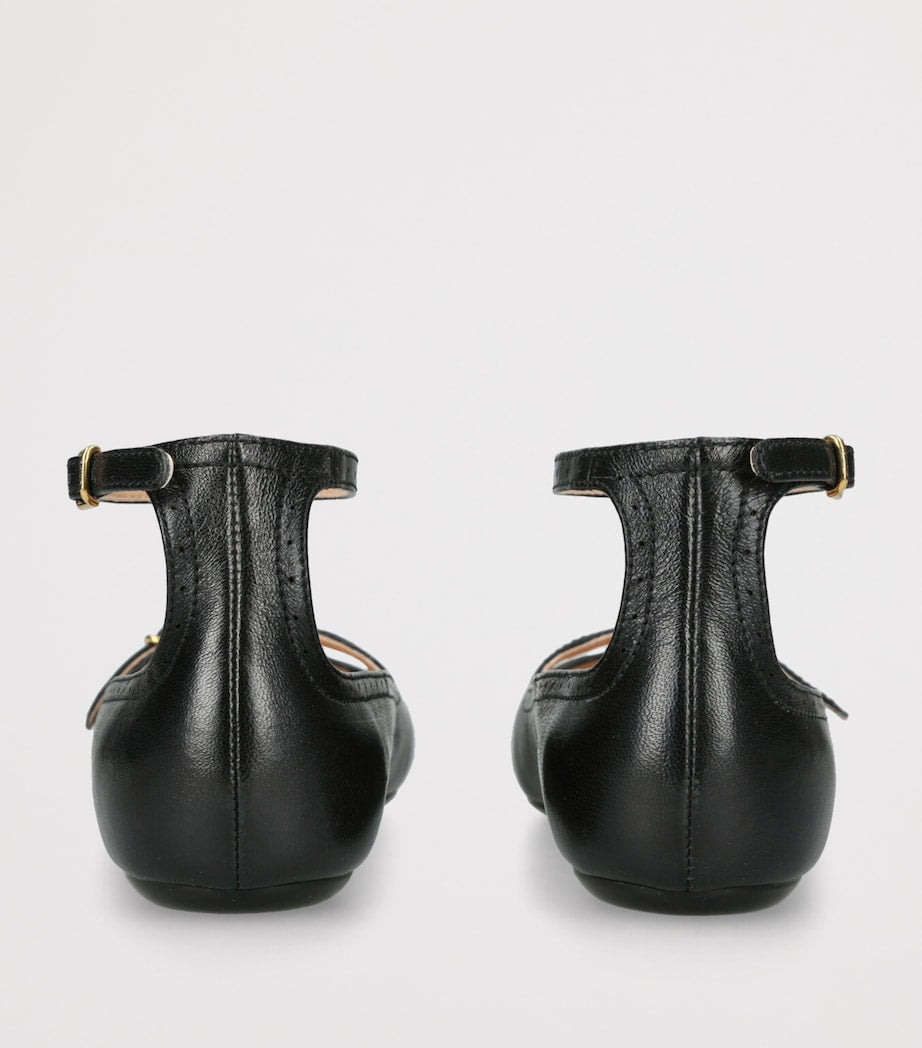Chloé Black Leather Misty Ballerina Flats