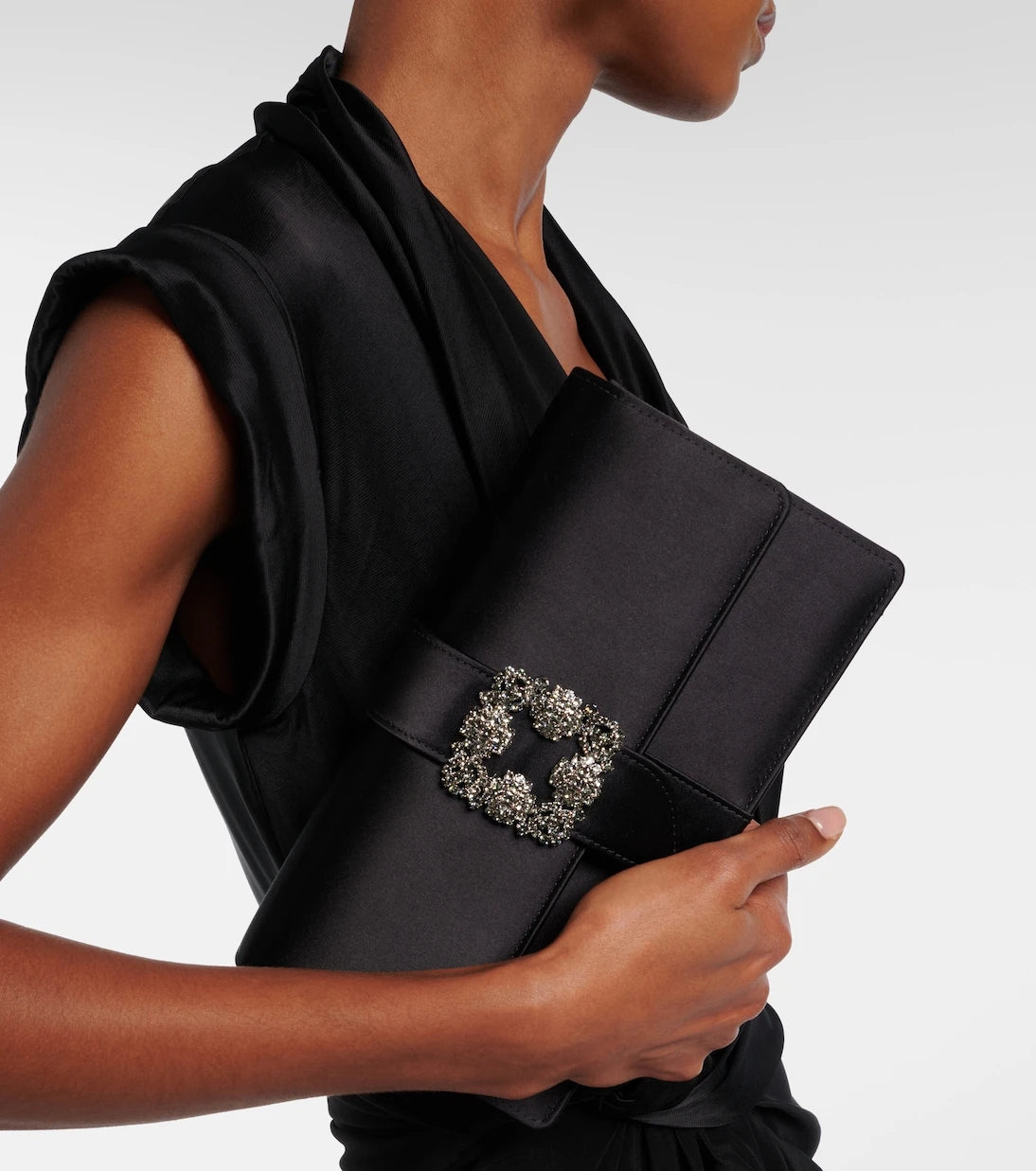 Manolo Blahnik - Capri embellished satin clutch