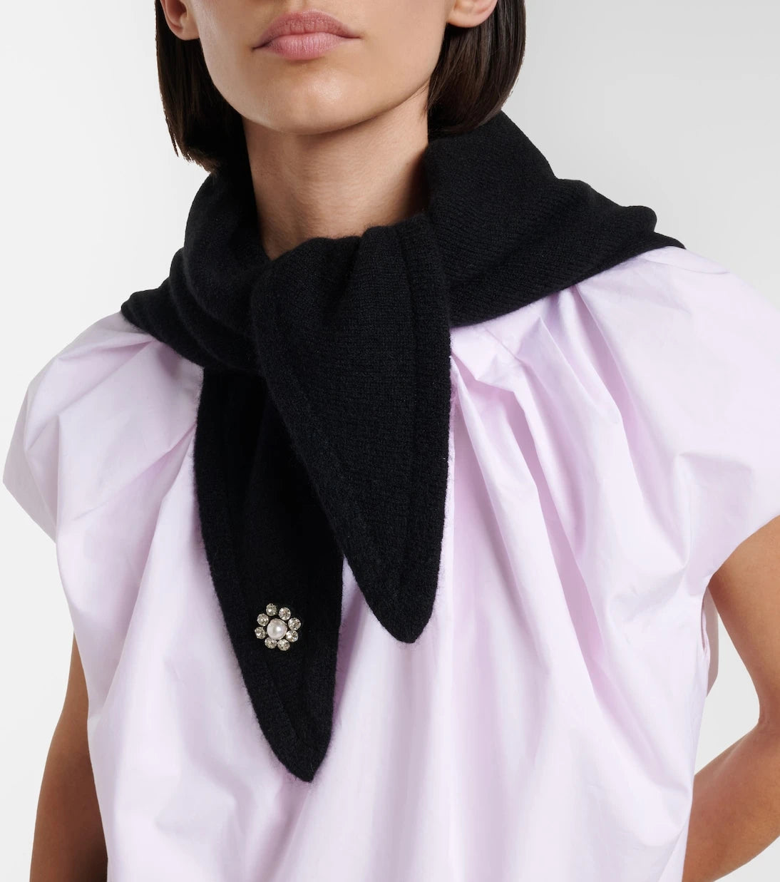 Simone Rocha - Embellished cashmere scarf