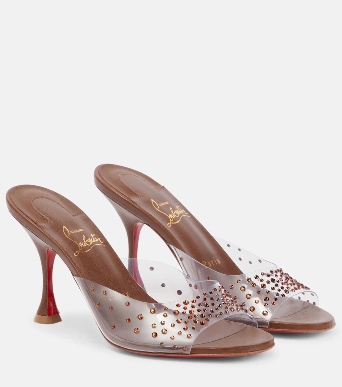 Christian Louboutin - حذاء ميول Nudes Degramule مزين بالترتر