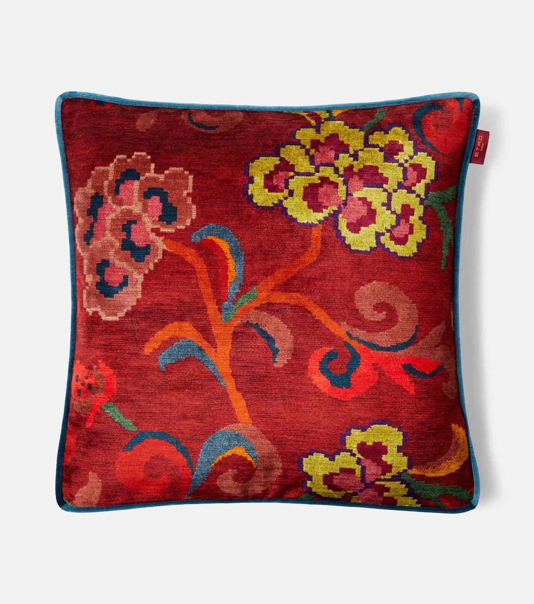 Etro - Nimphea floral velvet cushion