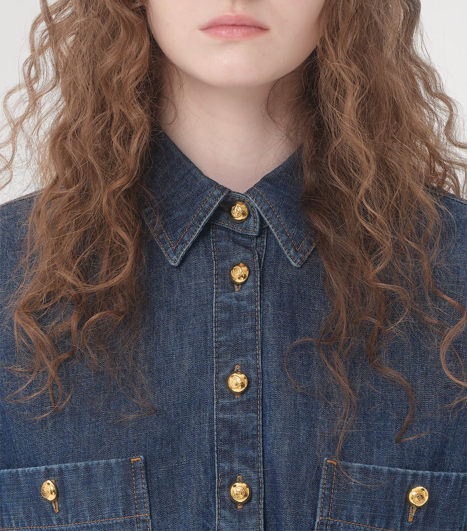 Valentino Blue Denim Midi Dress