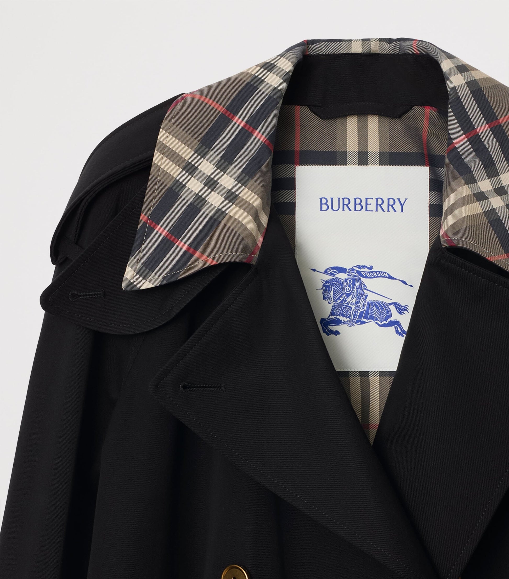 Burberry Black Mid-Length Castleford Trench Coat