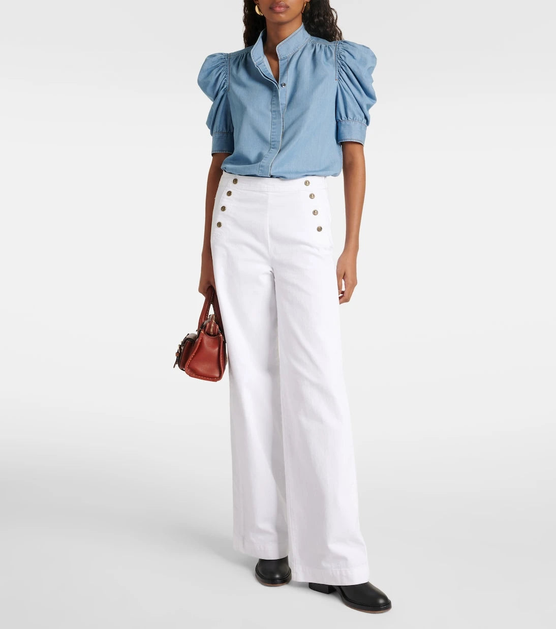Frame - High-rise wide-leg pants