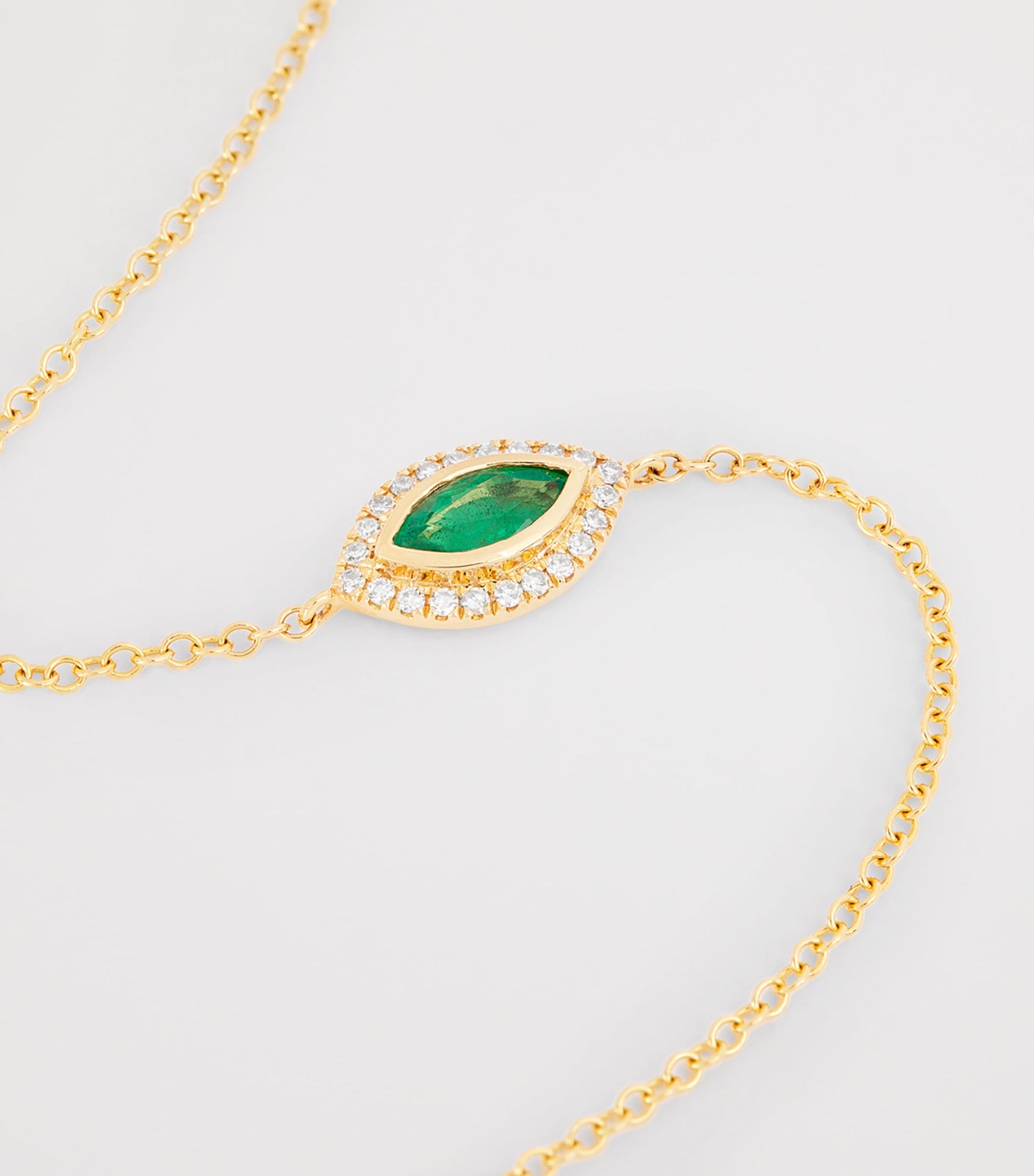 SHAY Yellow Gold, Diamond and Emerald Evil Eye Bracelet