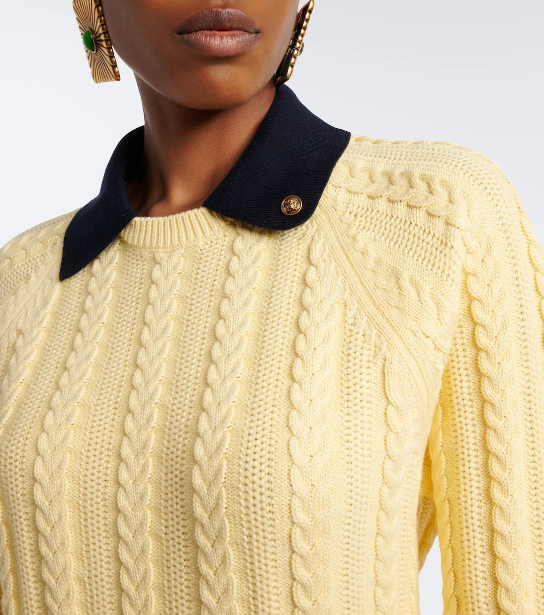 Versace - Medusa cable-knit cotton sweater