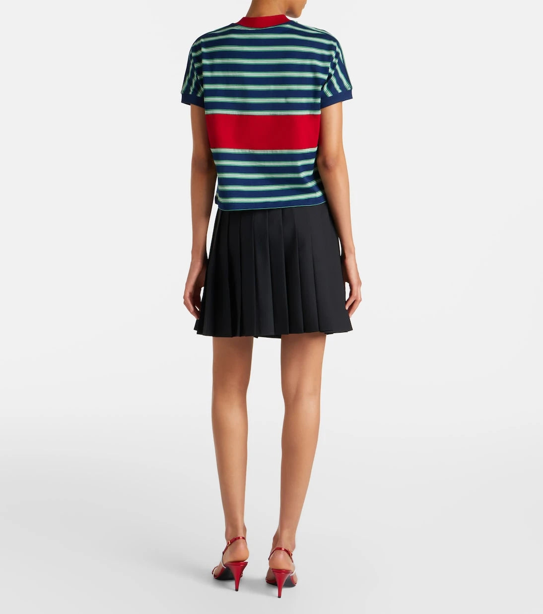 Versace - Pleated wool and mohair miniskirt