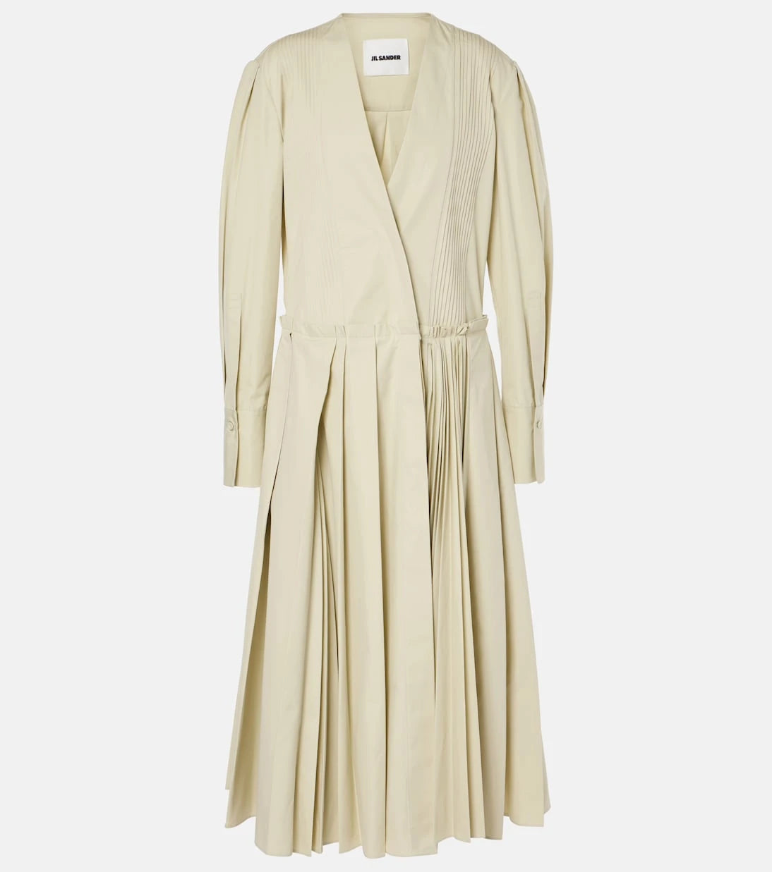 Jil Sander - Pleated cotton poplin midi dress