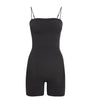 Skims Black Seamless Sculpt Strapless Shorts Bodysuit