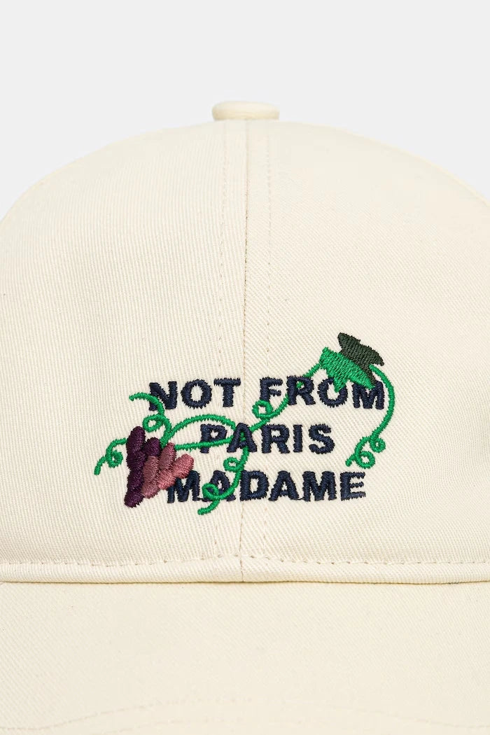 Drôle de Monsieur Pamuk Erkek Siperlikli Şapka Vine Embroidered Slogan