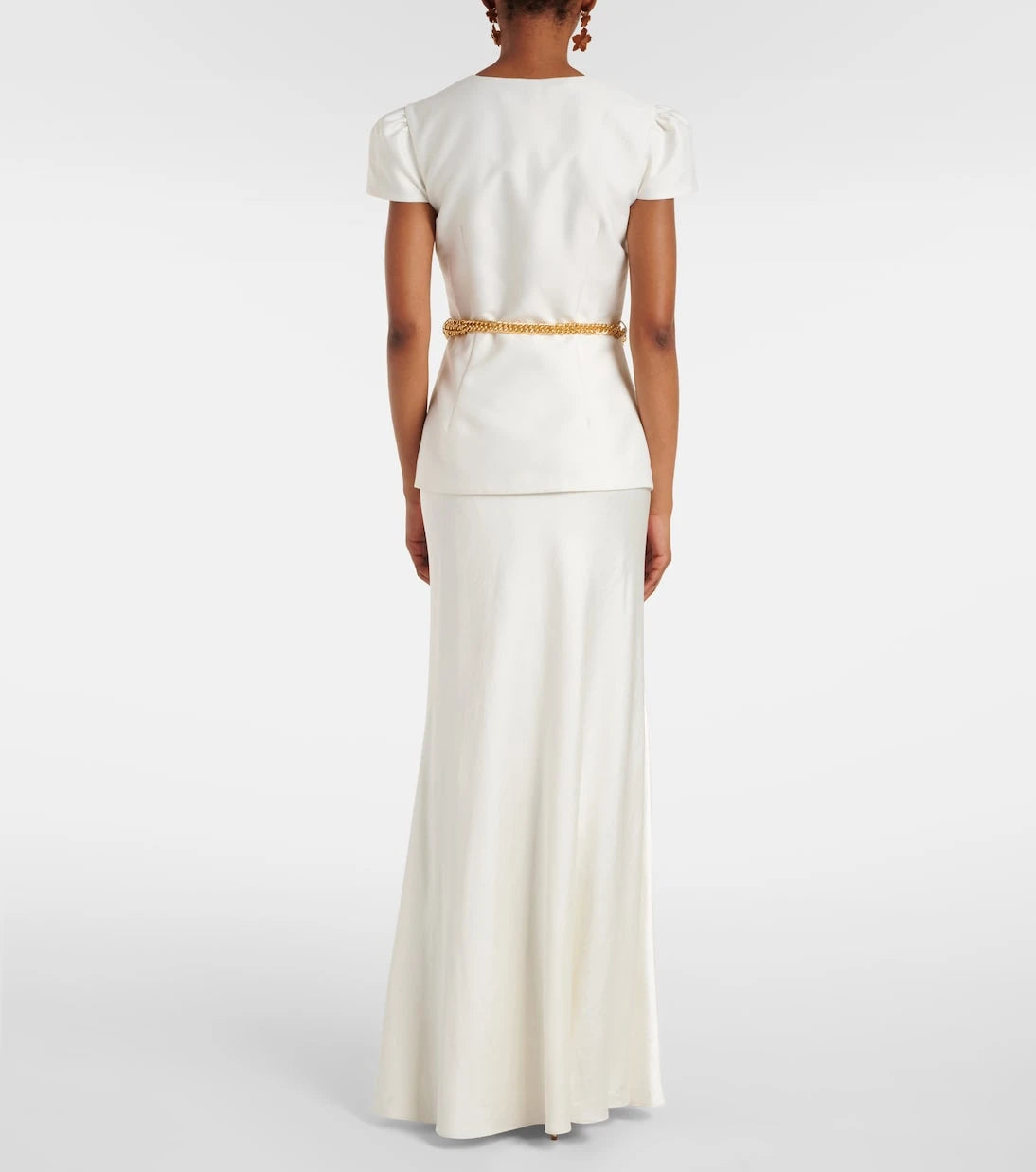 Self-Portrait - Belted taffeta maxi dress