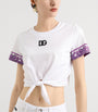 Dolce & Gabbana Multi Cotton Tie-Front Cropped T-Shirt