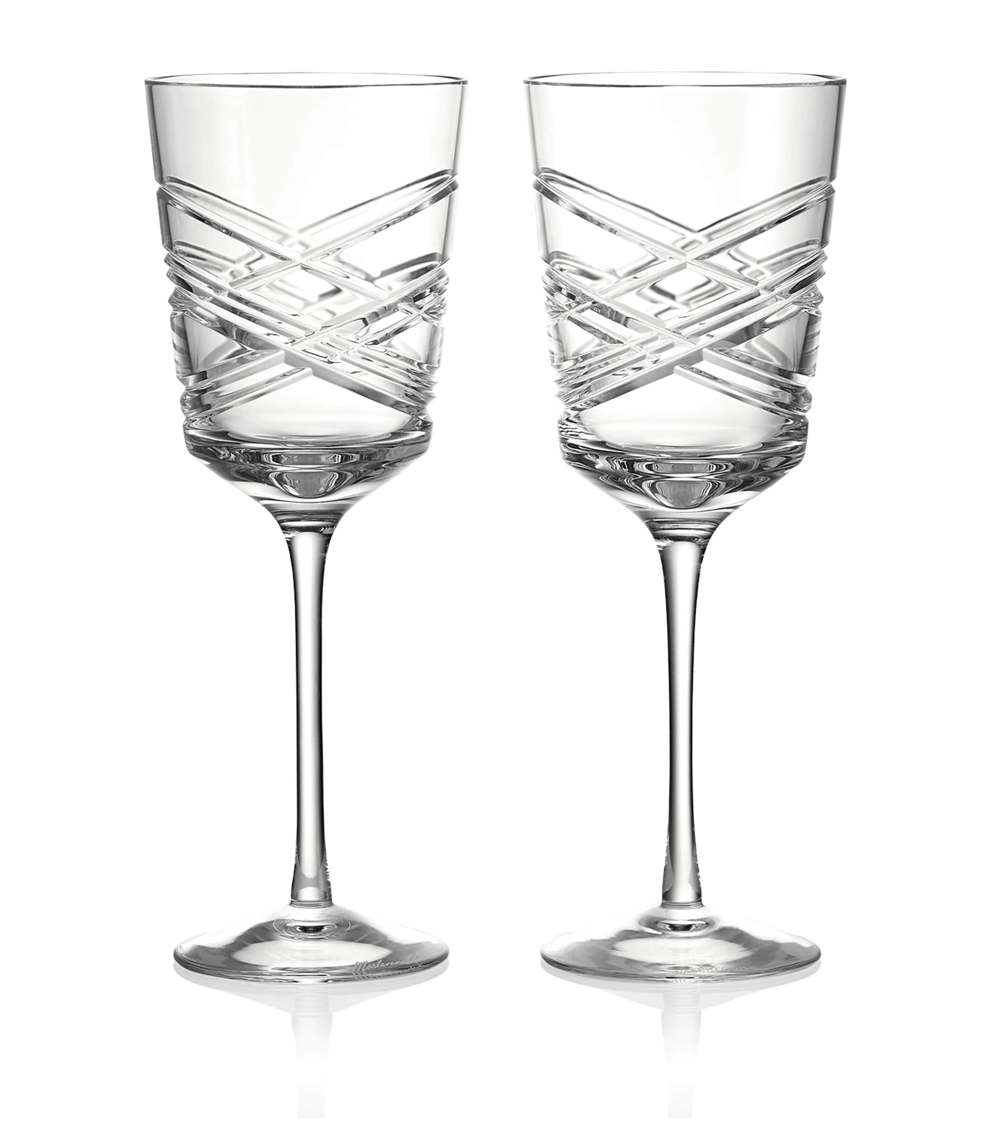 Set of 2 Crystal Aran White Wine Glasses (300ml)