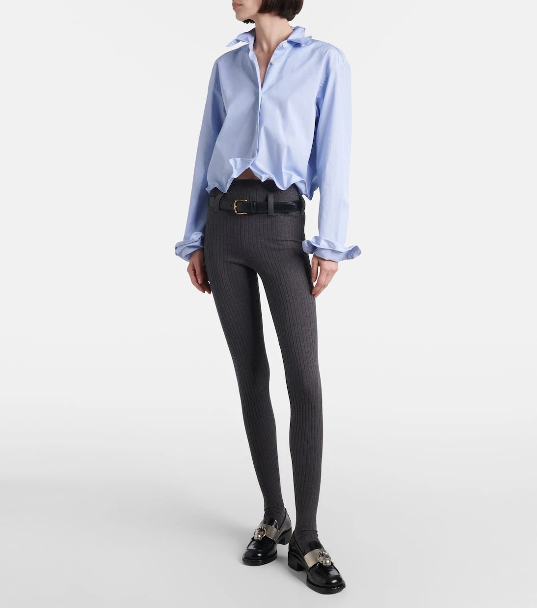 Prada - Ribbed-knit cotton-blend tights