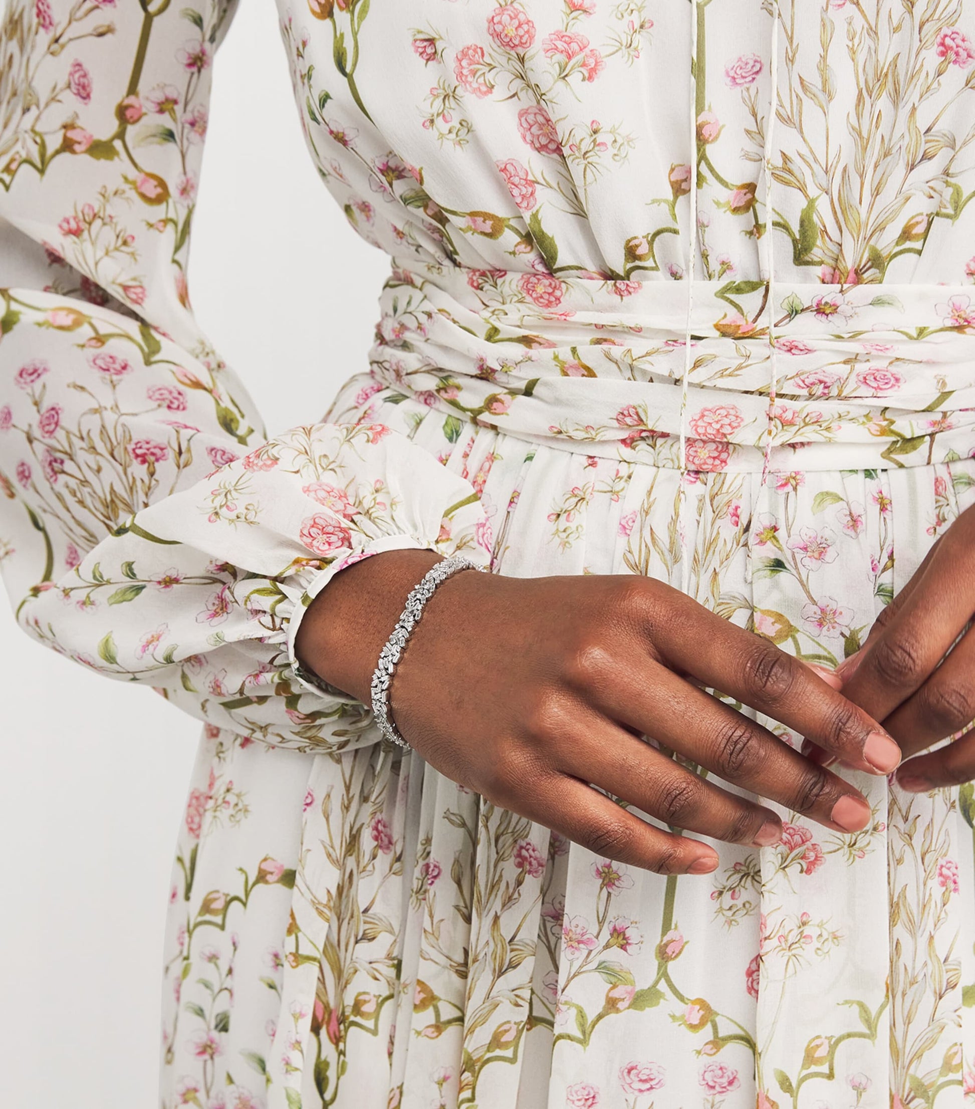 White Gold and Diamond Fireworks Three-Row Tennis Bracelet