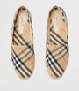 Beige Linen-Blend Check Espadrilles