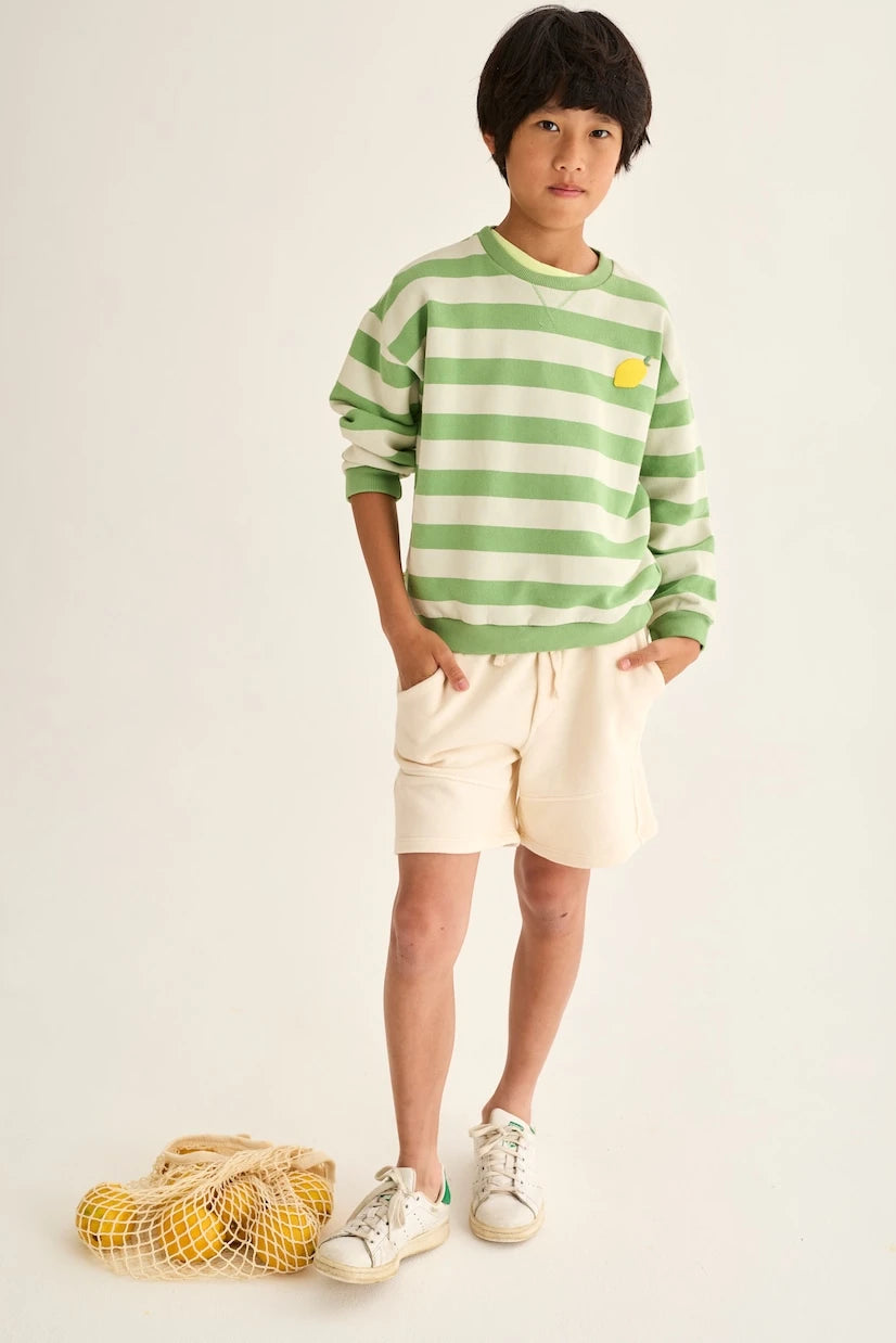 Cozmo - Dan striped cotton fleece sweatshirt