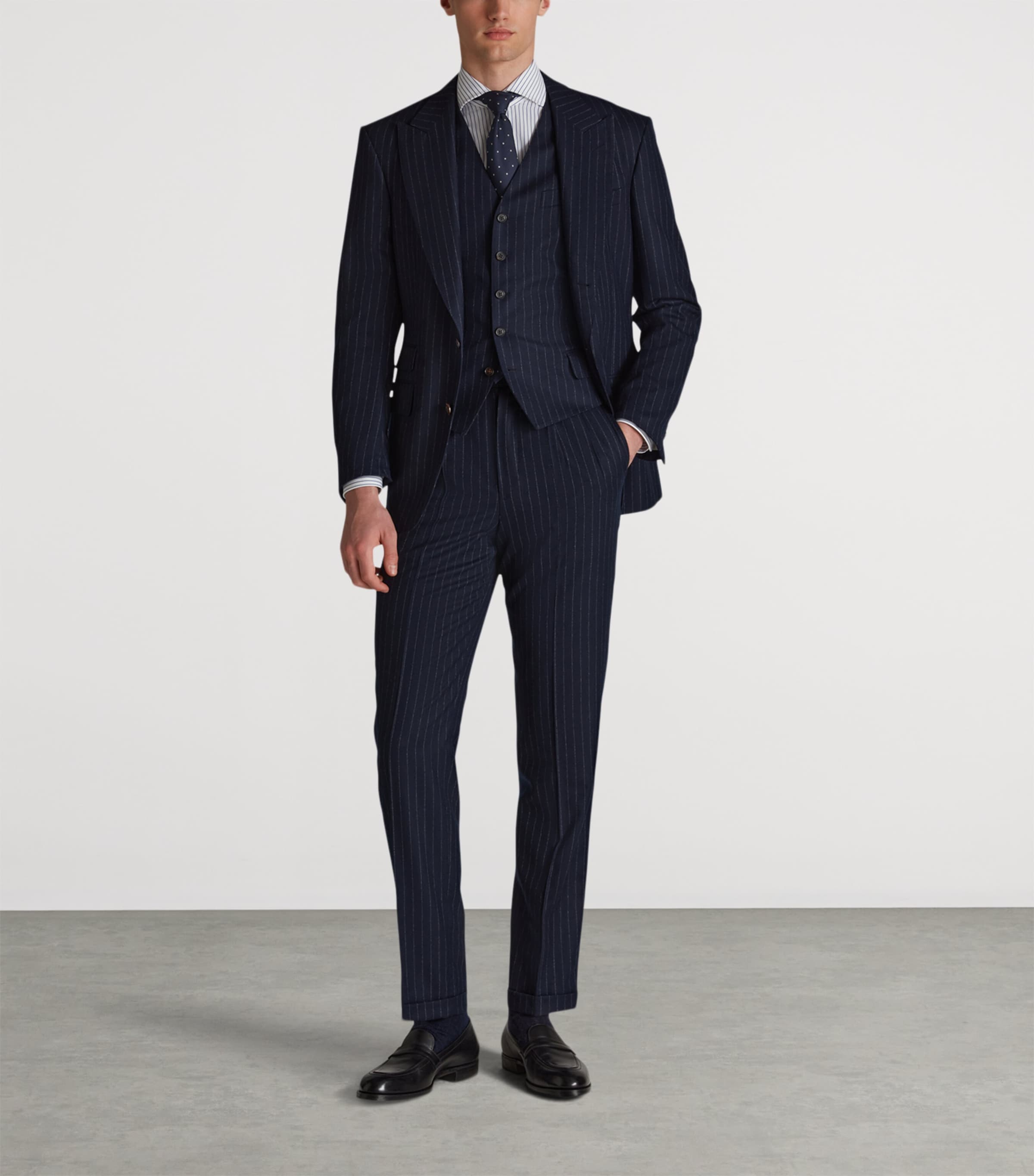 Dunhill Merino Wool Chalkstripe Waistcoat