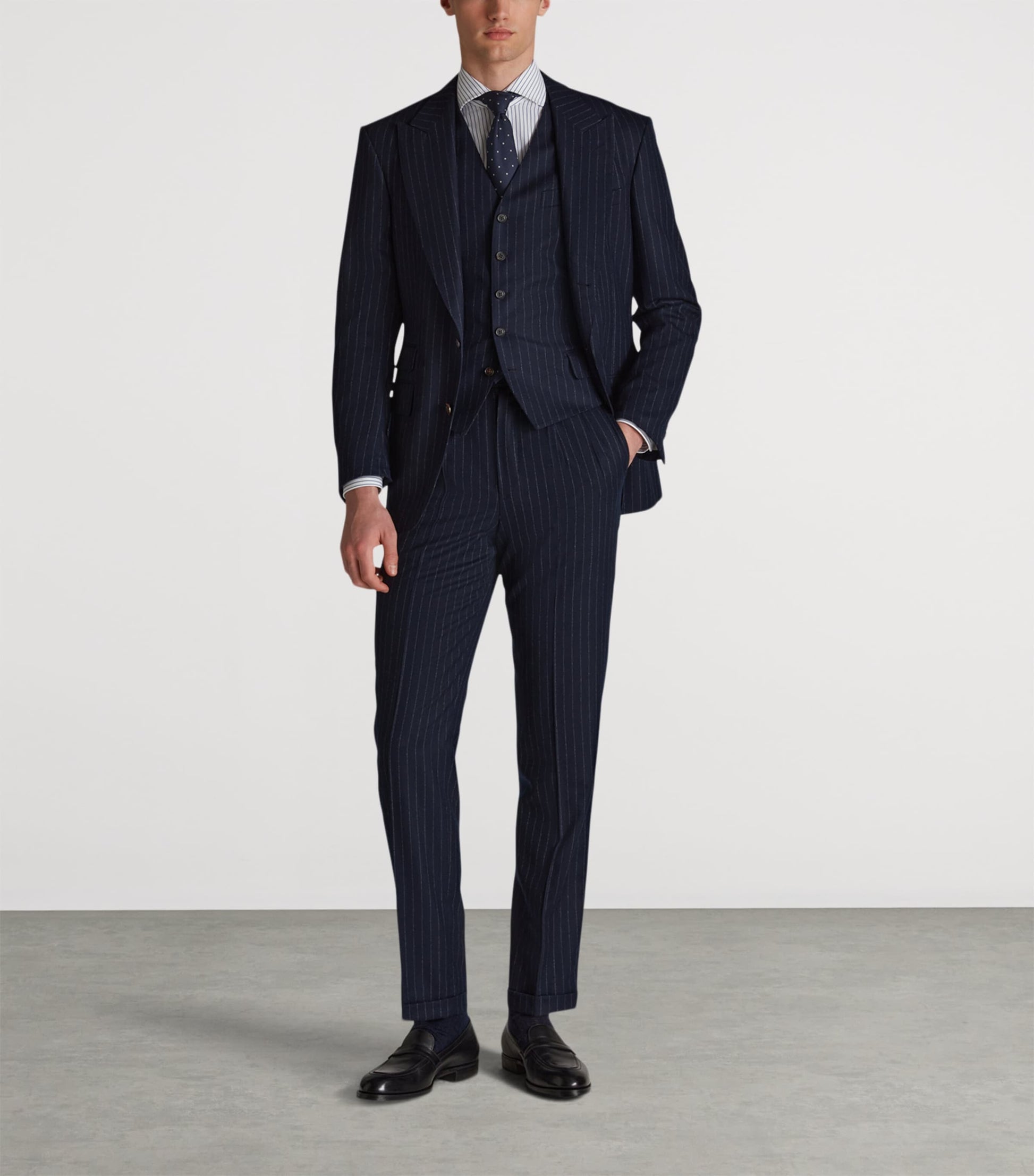 Dunhill Merino Wool Chalkstripe Waistcoat