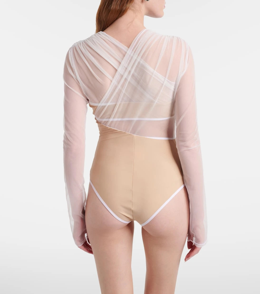 Nensi Dojaka - Cutout ruched sheer bodysuit