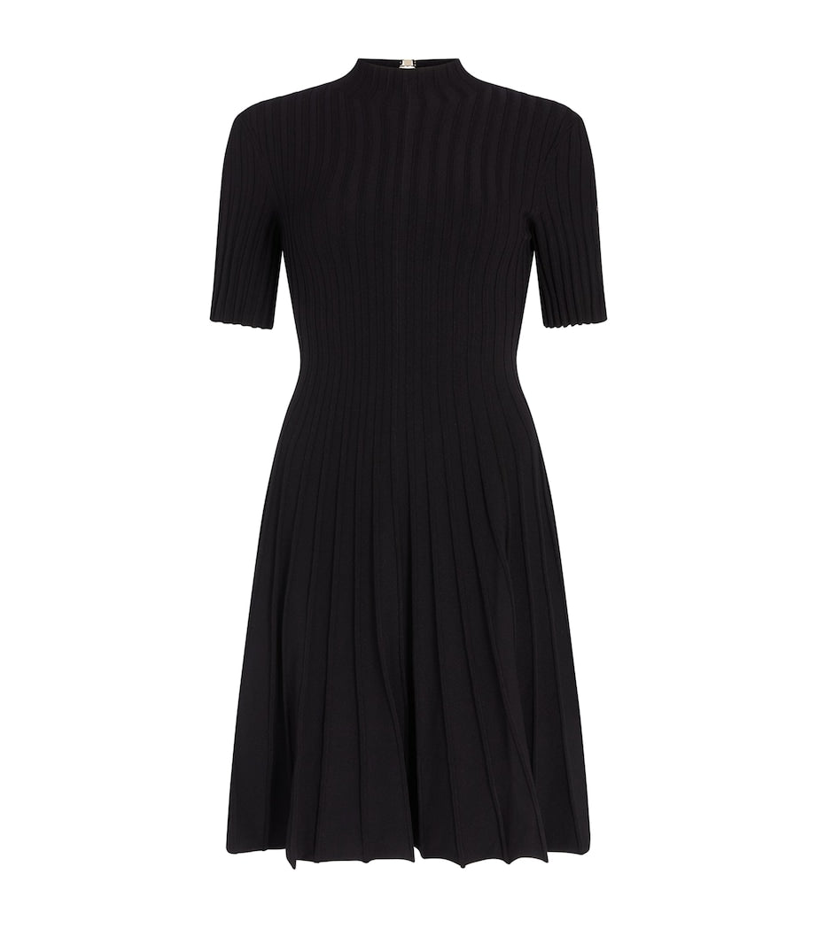 Maje Black Ribbed Cut-Out Mini Dress