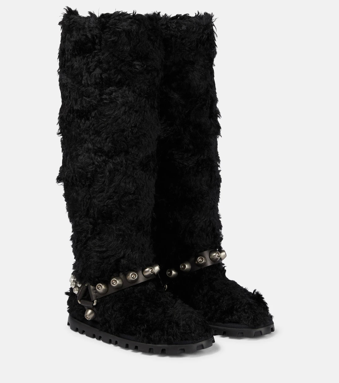 Miu Miu - Studded knee-high boots
