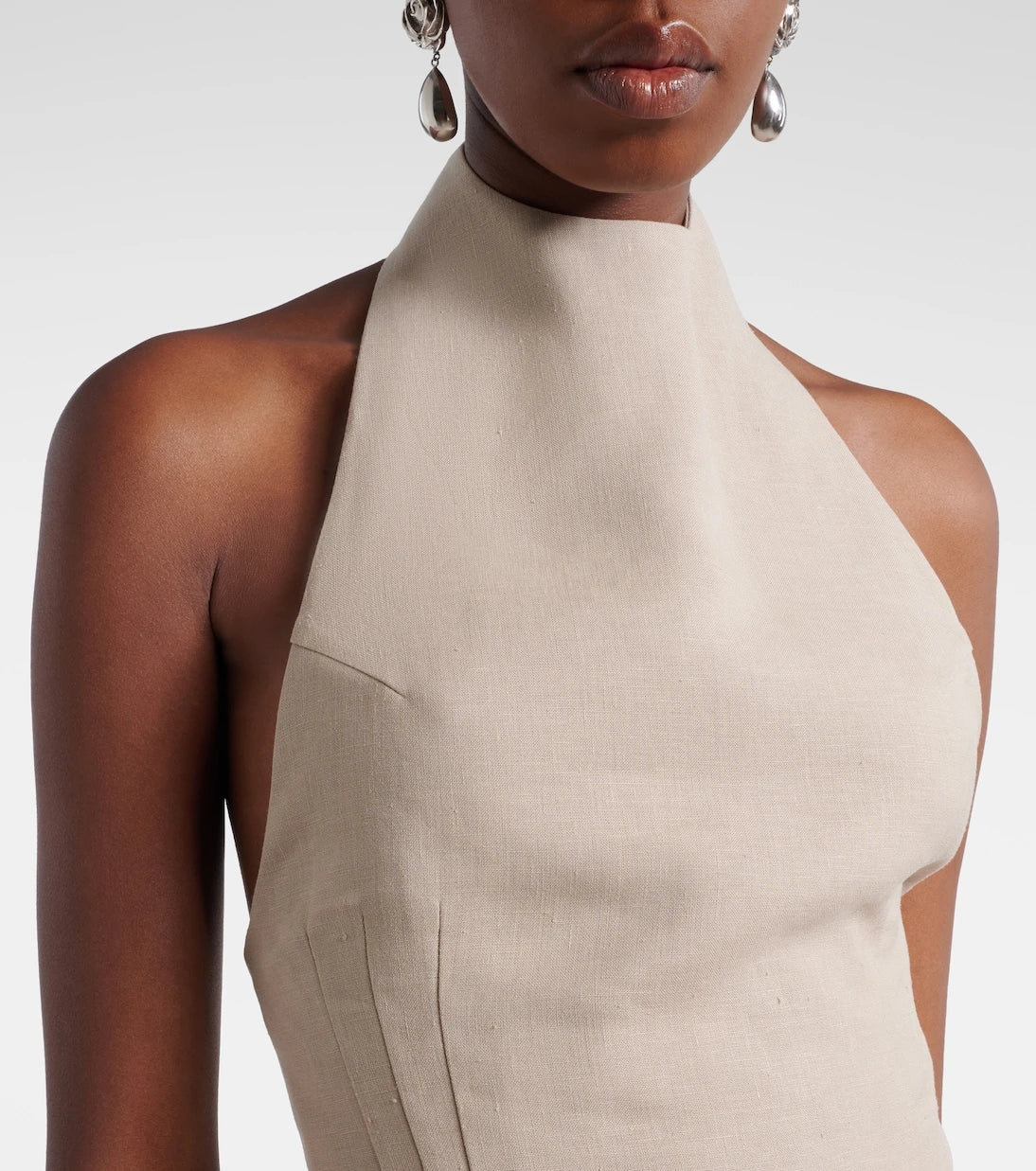 Magda Butrym - Peplum floral-appliqué linen top