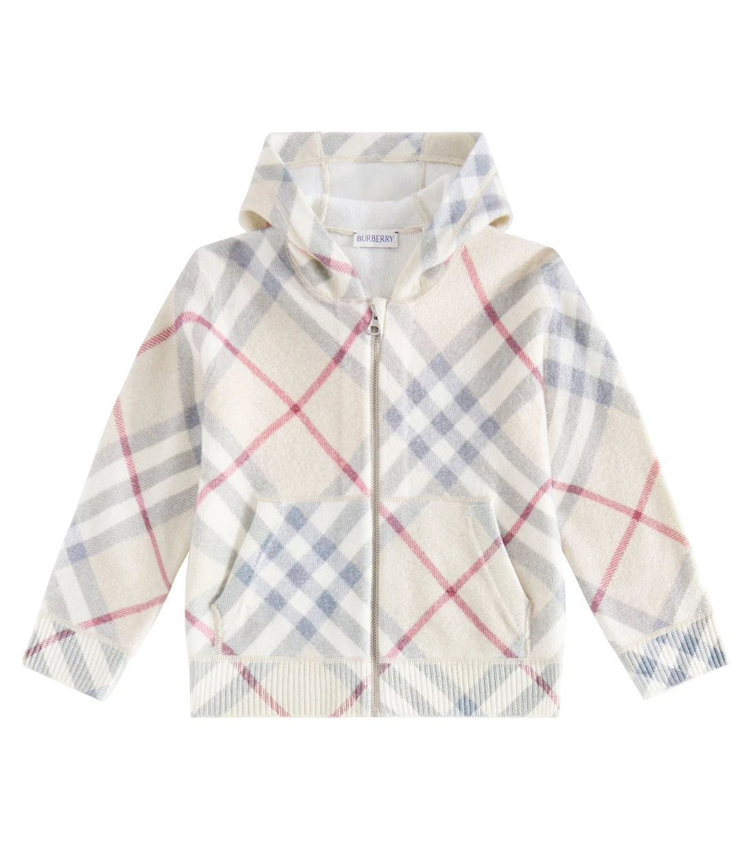 Burberry Kids - هودي صوف كاروهات بربري