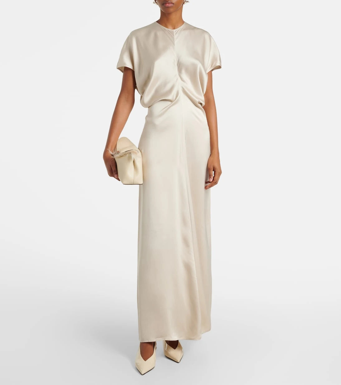 Toteme - Bridal Slouch draped satin maxi dress