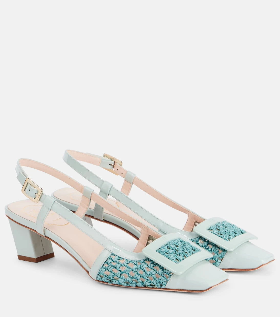 Roger Vivier - Belle Vivier 45 crochet leather slingback pumps