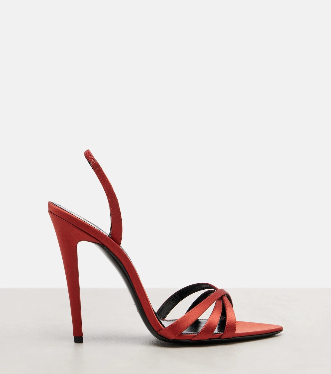 Saint Laurent - Kate crêpe satin slingback sandals
