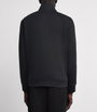 Moncler Black Cotton Logo Zip-Up Cardigan
