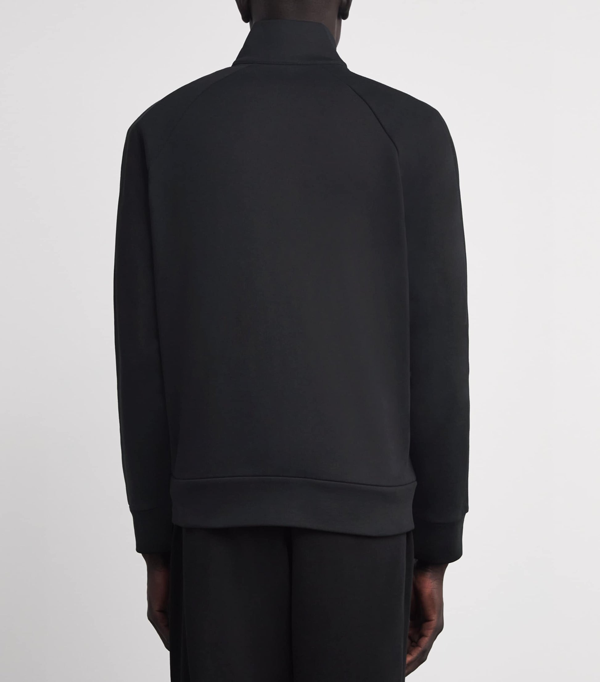 Moncler Black Cotton Logo Zip-Up Cardigan