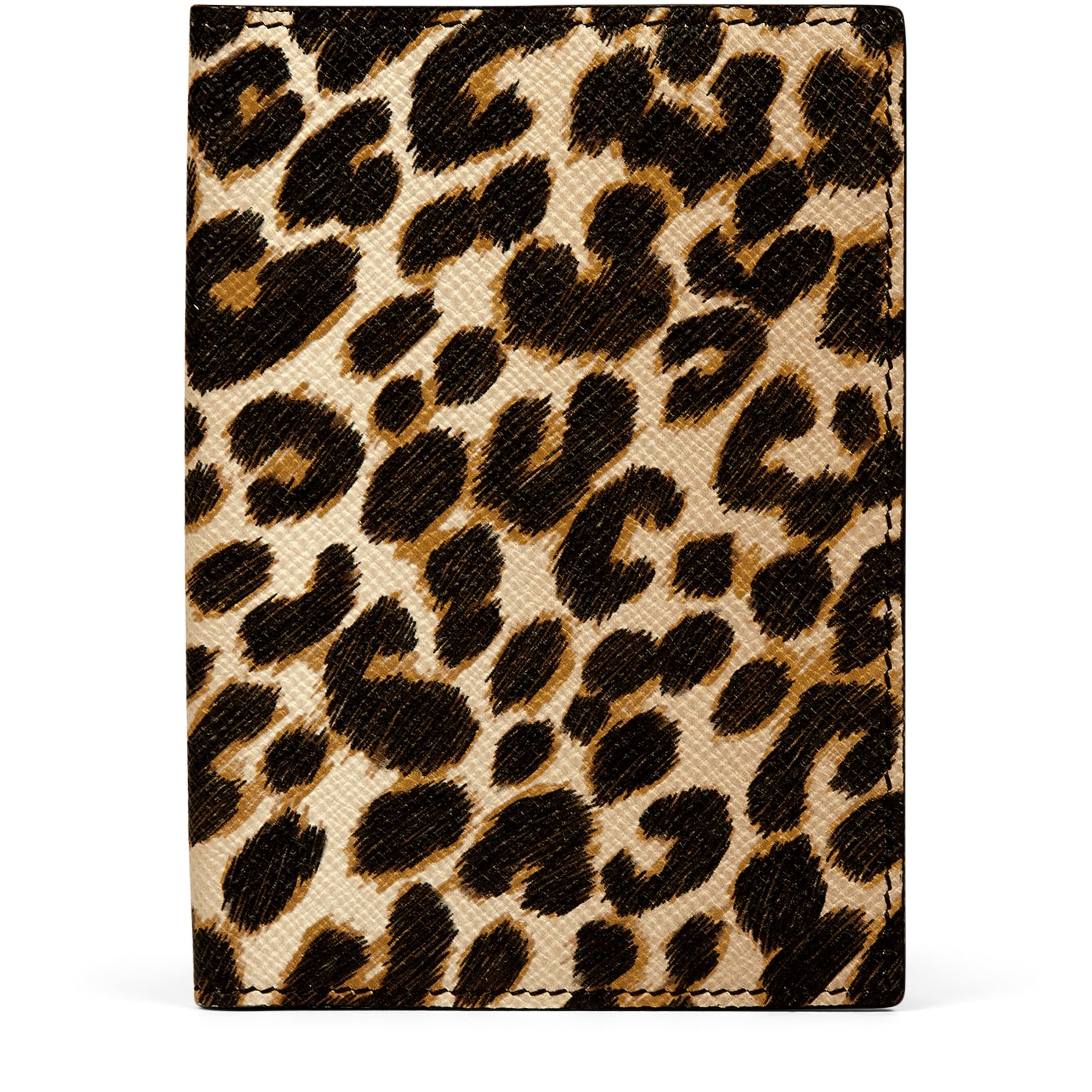 Panama Leather Leopard Print Passport Cover