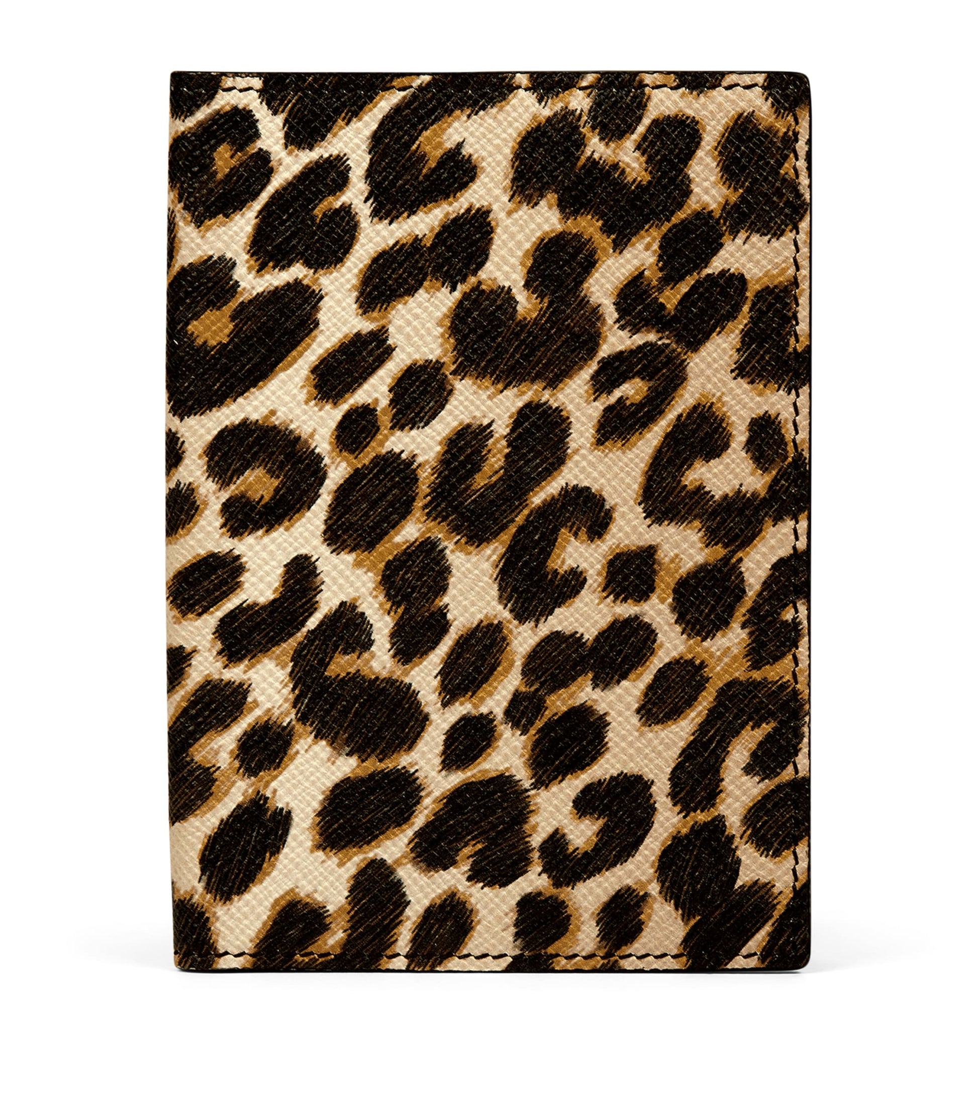 Panama Leather Leopard Print Passport Cover