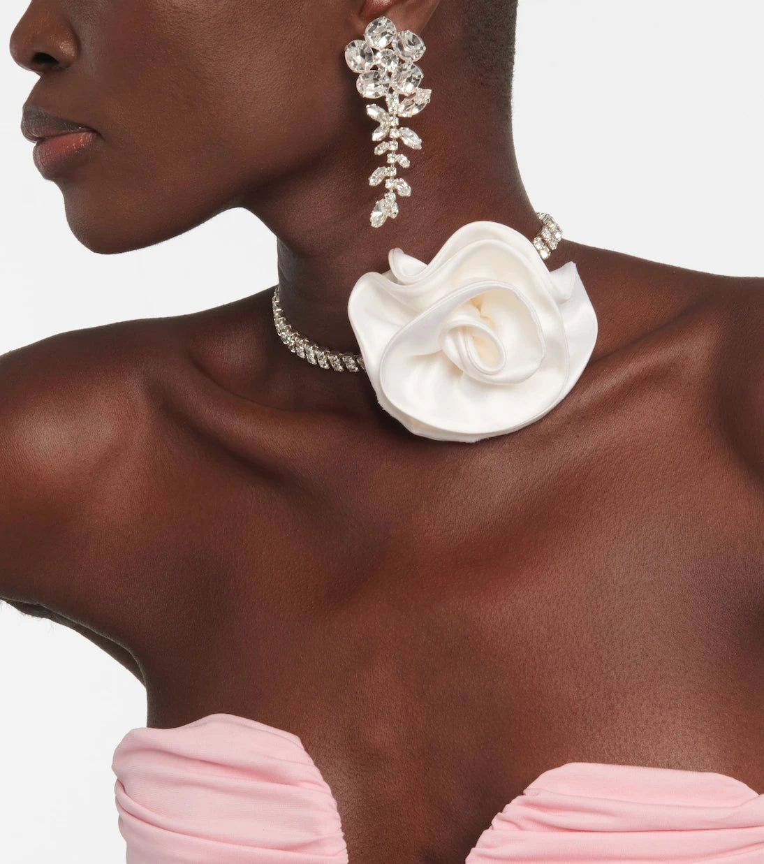 Magda Butrym - Floral-appliqué crystal-embellished choker