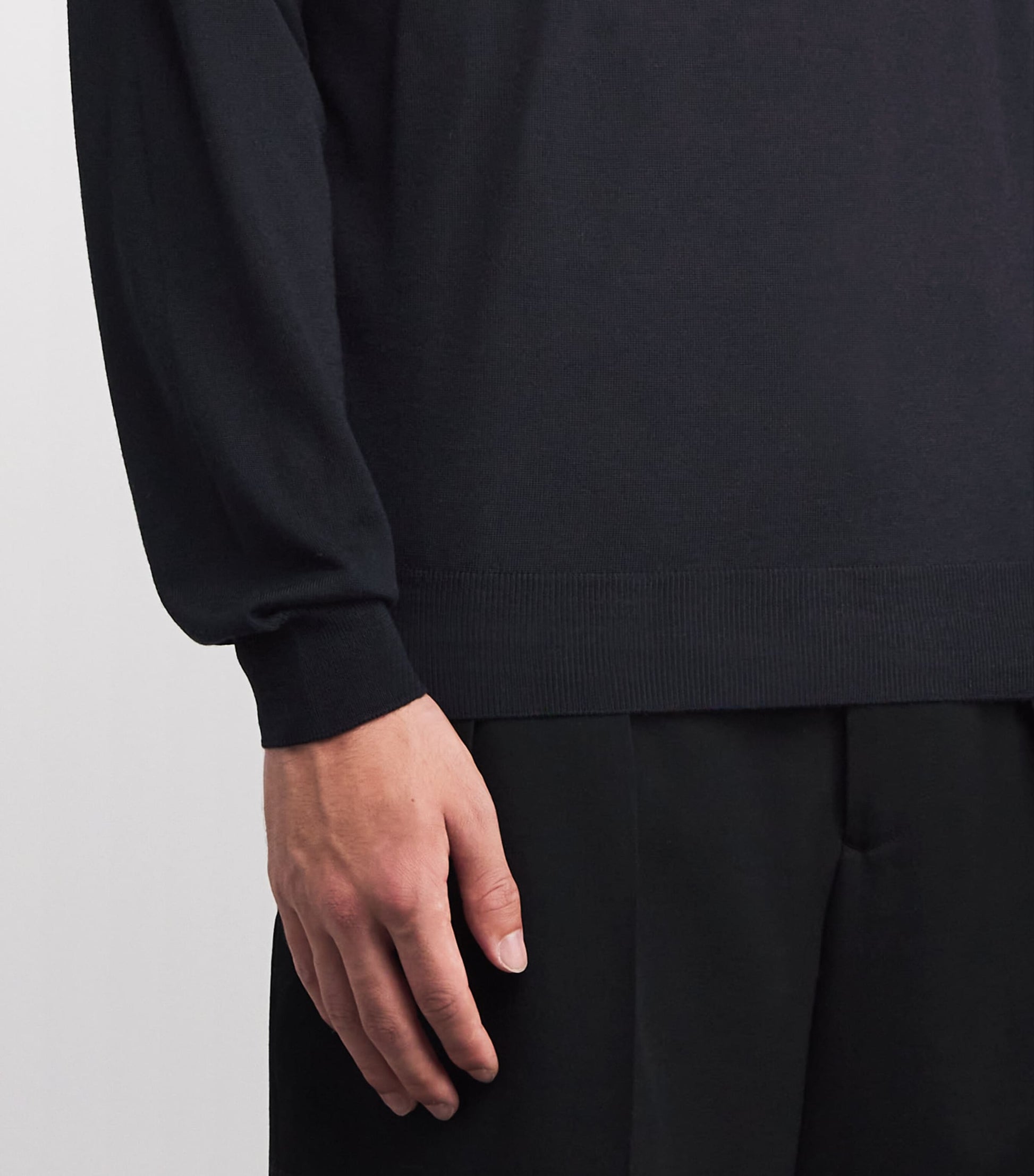 Lardini Navy Virgin Wool Crew-Neck Sweater