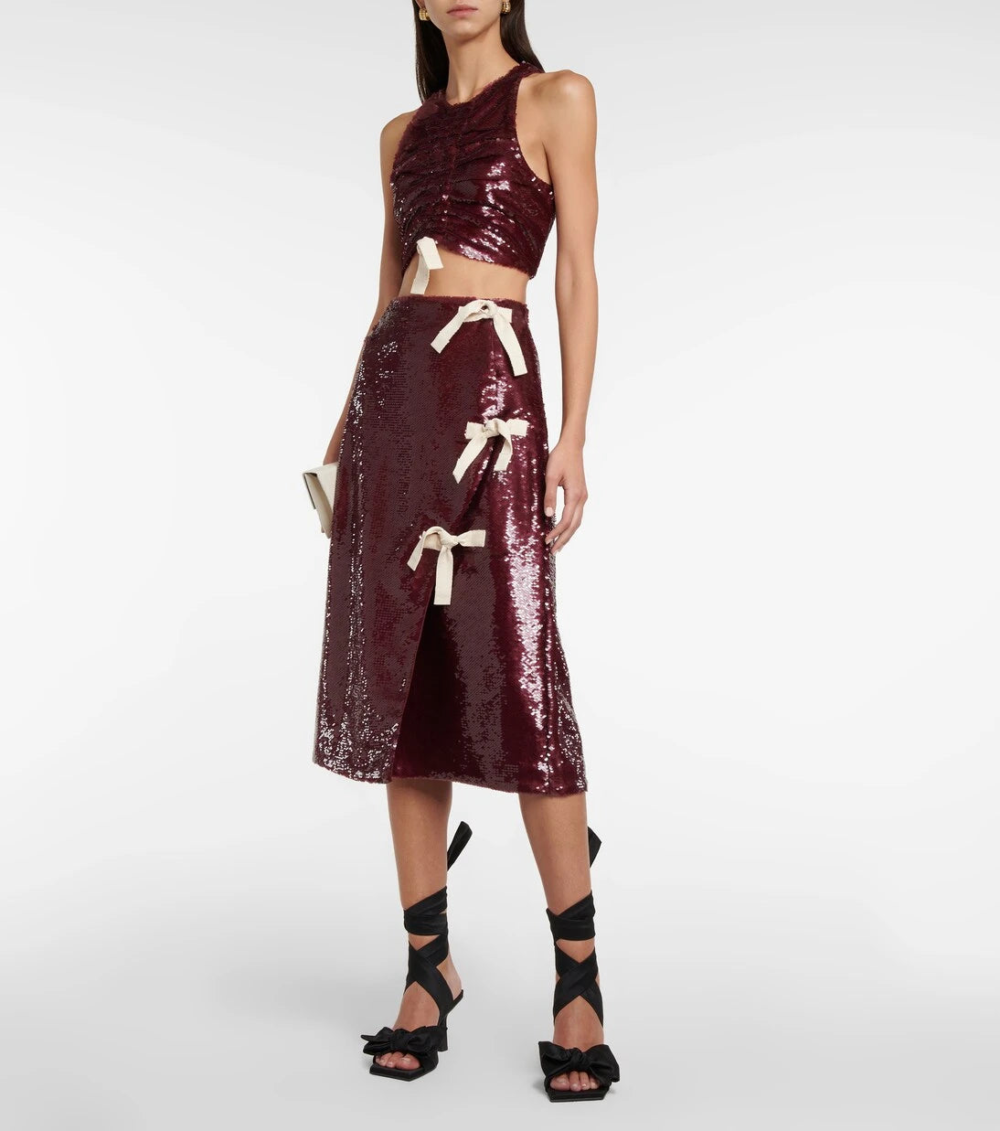 Ganni - Sequined wrap skirt