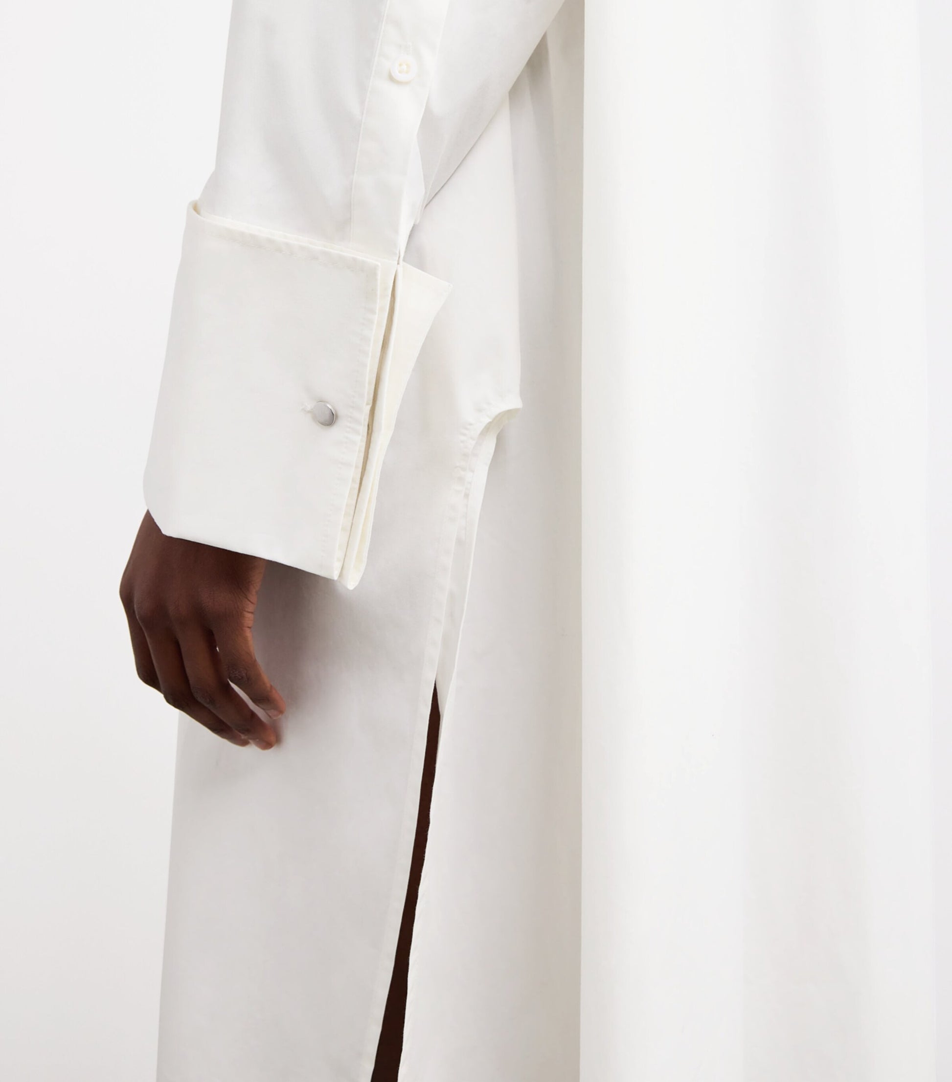 Cotton Shirt Maxi Dress POPELINE WHTE